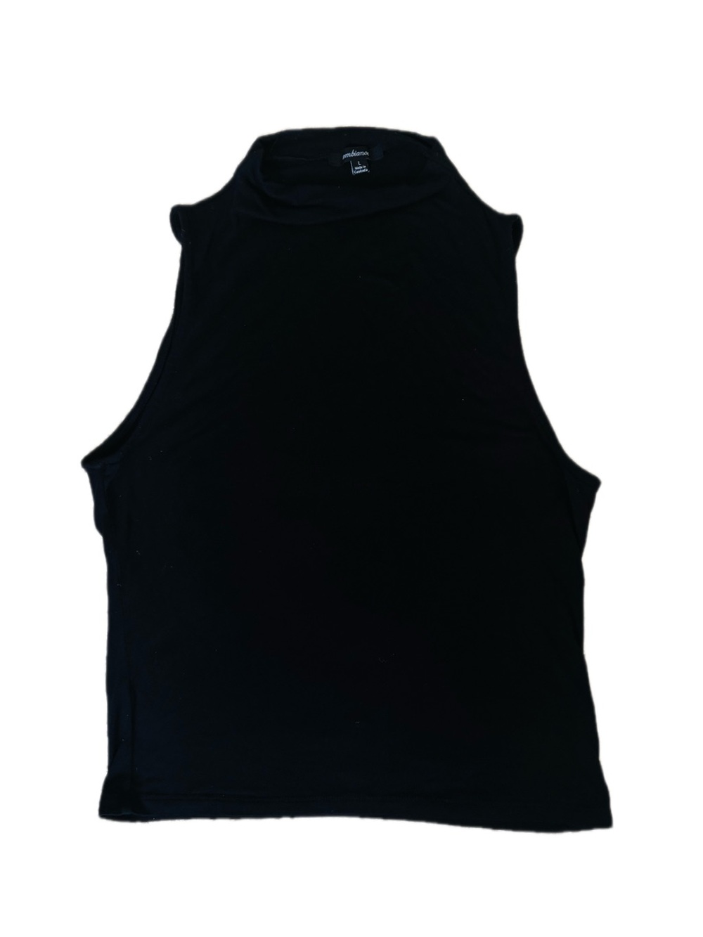 Ambiance Black Mock Neck Sleeveless Tank